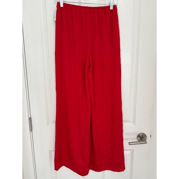 Auden Large Satin Wide-Leg Red Sleep Pants NEW - Picture 6 of 7
